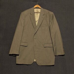 Union Made Wool Cashmere Suit Mens 48L Brown 2-Button Pleated Made in Canada